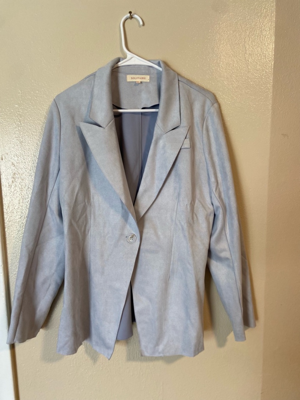 Solitaire Powder Blue Single-Button Women's Blazer